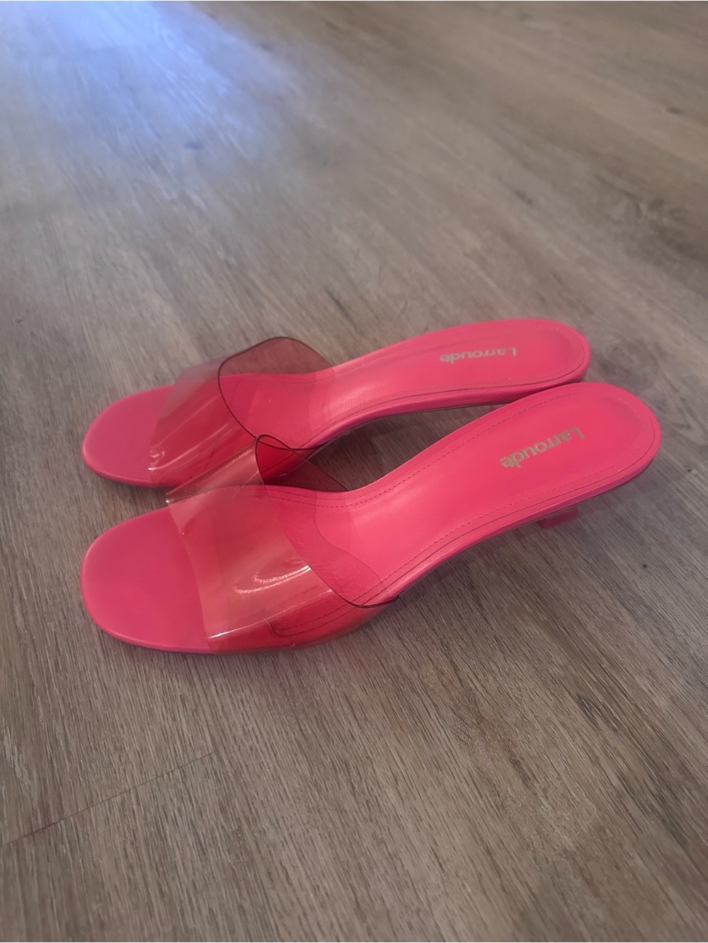 Pink Slide heelswith Clear Strap